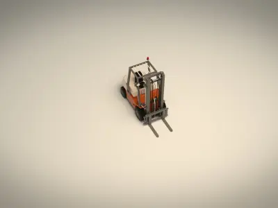 Low Poly Forklift 01 Low-poly 3D model purchase