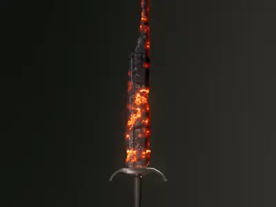 Fire Sword - GameReady Low-poly 3D model