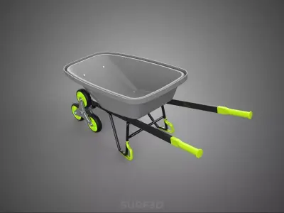 TRIPLE WHEEL STAIR CLIMBER WHEELBARROW BARROW CART TROLLEY WAGON 3D model