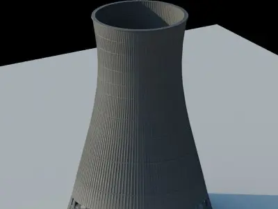 Nuclear Plant Chimney Low-poly 3D model