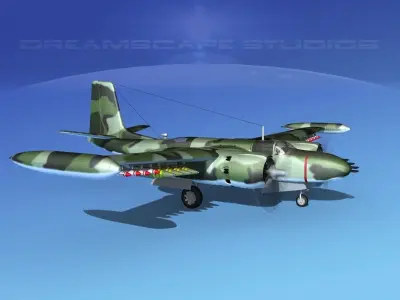Douglas A-26K Invader COIN 3D model