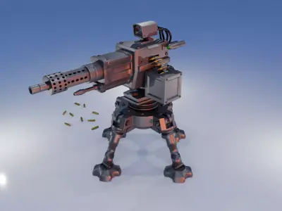 Automatic turret 3D model purchase