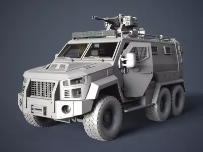 Armored Tactical Truck Type-2 HighPoly 3D model