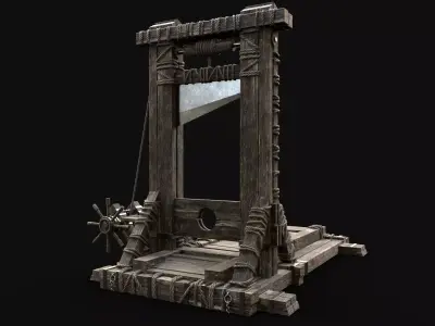 GUILLOTINE TORTURE EXECUTION TORMENT TOOL AAA CONSTRUCTION Low-poly 3D model
