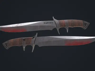 Knife Danger Low-poly 3D model