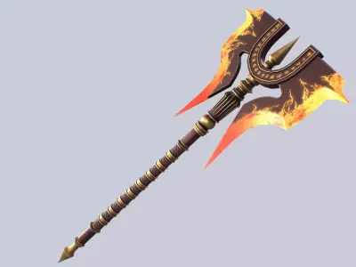 Ember axe Low-poly 3D model