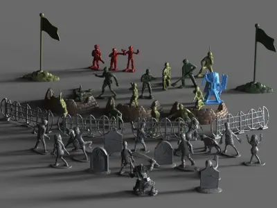 3D Scanned Miniatures collection 3D model
