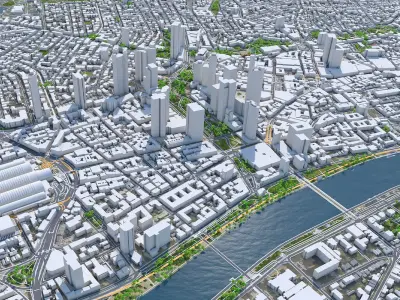 Frankfurt City in Germany 3D model