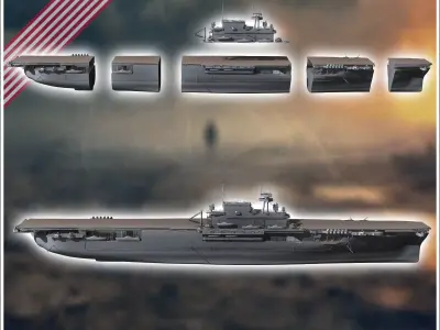 USS Yorktown CV CVA CVS-10 US aircraft carrier Essex class - USA 3D print model