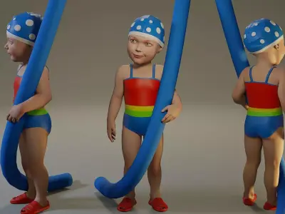 SwwimmingPool Child Female ACC0203009 Low-poly 3D model