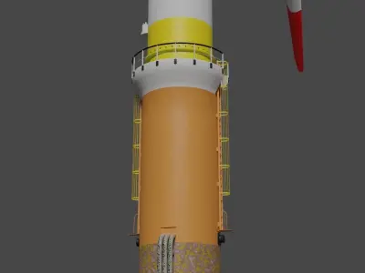 Windmill offshore turbine model C-Power 3D model