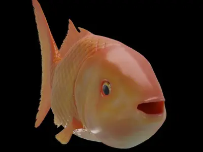 Golden Fish Low-poly 3D model