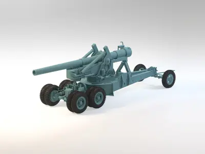 155 mm Gun M1 Long Tom 3D model