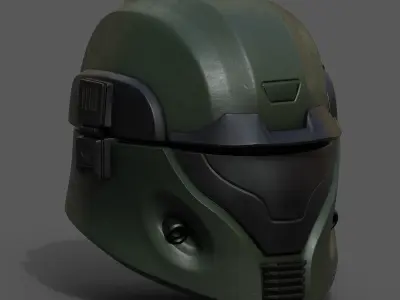 Helmet scifi military combat cyborg robot armor protection  Low-poly 3D model