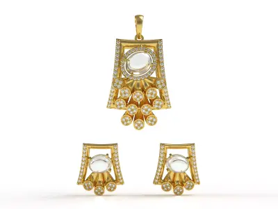 Diamond Pendant Set 13 3D print model