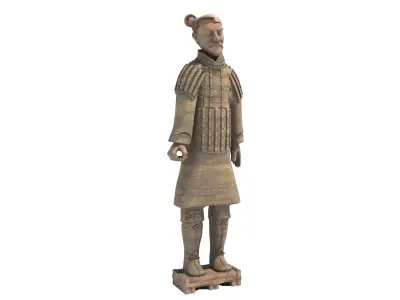 Terracotta Warriors statue 2 Low-poly 3D model