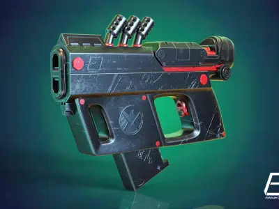 sci-fi Hand gun 3D model