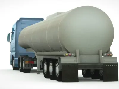 semi-truck 694 Low-poly 3D model
