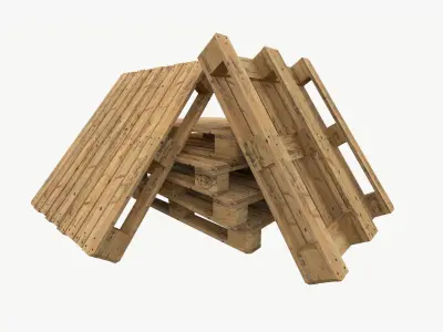 Pallet industrial type 3 sets of textures Low-poly 3D model