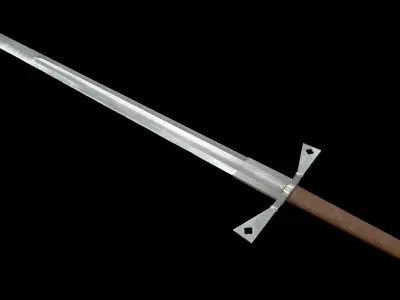 Gallowglass Irish Medieval Sword Low-poly 3D model