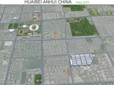 Huaibei Anhui China 35km Free low-poly 3D model