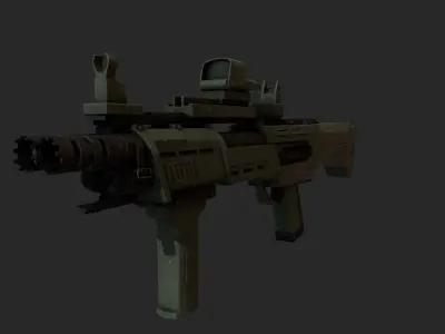 DP-12 assault rifle Low-poly 3D model