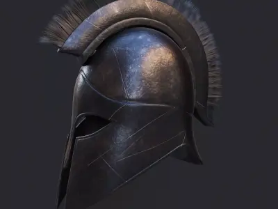 Helmet Greek Low-poly 3D model