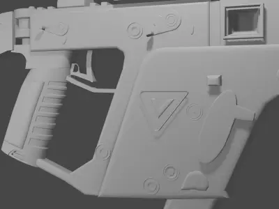 gun model kriss vector Low-poly 3D model