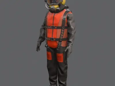 Commercial diver 3D model