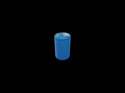 Low Poly Blue Barrel 3D Model Low-poly 3D model