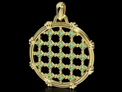 Antique diamond pendant 694 3D print model