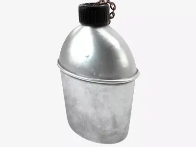 US Bottle Canteen WWII Low-poly 3D model