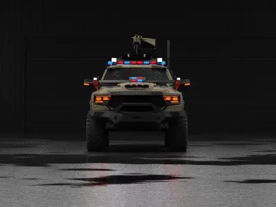 6x6 Armored Tactical Off Road Truck  Military Vehicle Rigged  3D model