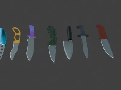Collection of knifes Free 3D model