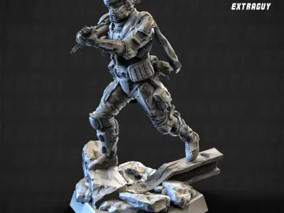 Mech Pilot Spooky 100mm and 32mm 3D print model