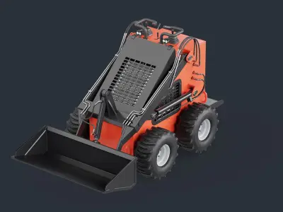 Skid Steer Loader Orange 3D model