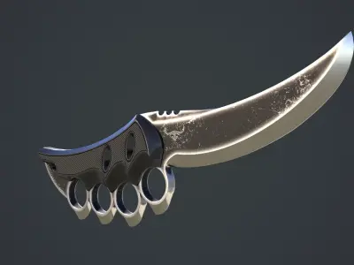 New Design of Knife Low-poly 3D model