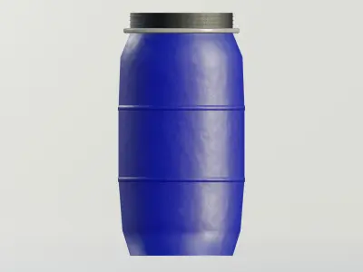 Plastic Open Head Drum 150L Low-poly 3D model