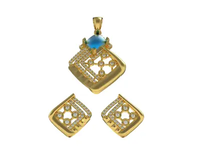 Diamond Pendant Set 31 3D print model
