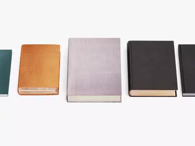 5 Blank Books - Realistic Hardcover Publications Set 3D model