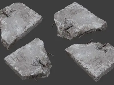 Scanned Construction Debris Pack Low-poly 3D model