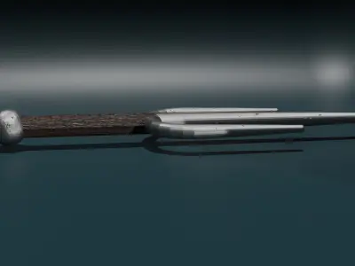 game ready low poly sword metal spear Free 3D model