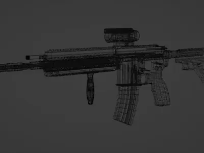 HK416 Low-poly 3D model