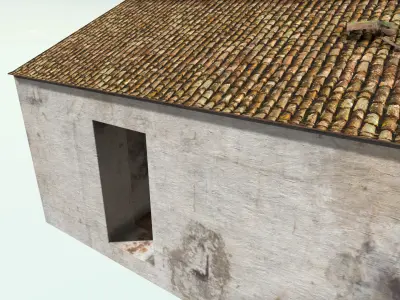 Old High-Quality 3D Colonial House Low-poly 3D model buy