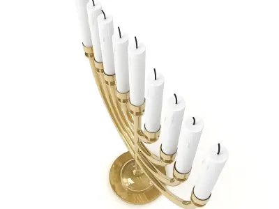 Menorah with Candle 3D model