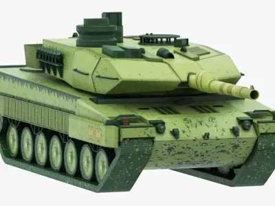 Main Battle Tank MBT Low Poly Military Vehicle Game Ready B Low-poly 3D model