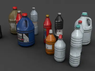 plastic bottles Low-poly 3D model purchase