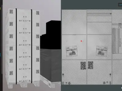 Pallet  with boxes 400X300X300 Low-poly 3D model