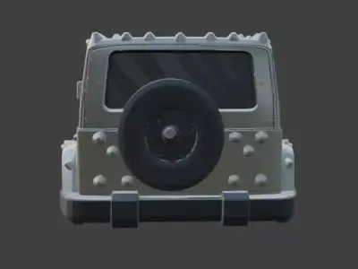 Silver Jeep Body No Tyres 3D model