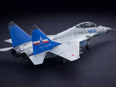 Fighter Jet High Poly Cinematic Quality Aircraft Low-poly 3D model